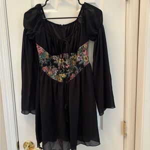 Floral Black Women's Top